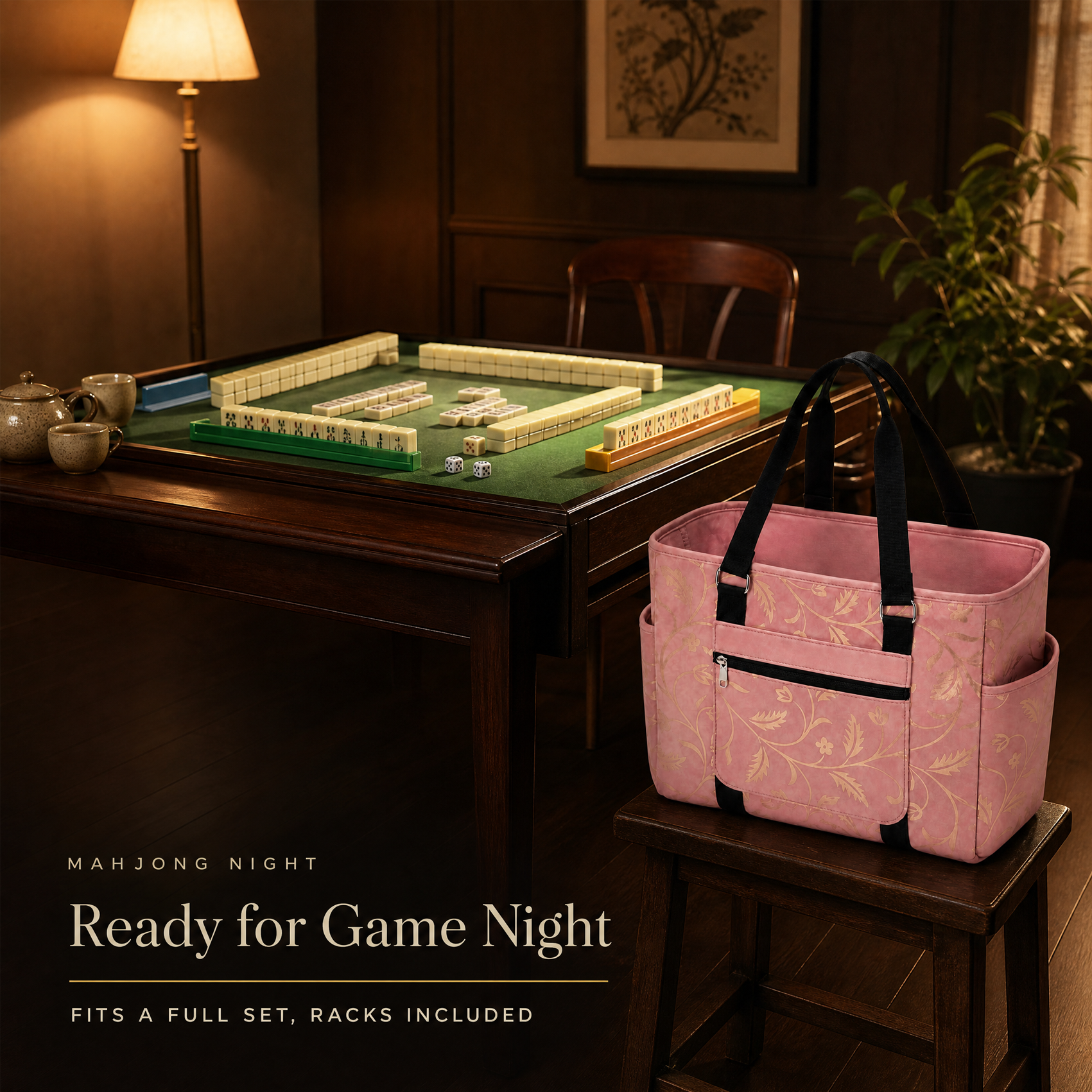 Premium Mahjong Tote Bag